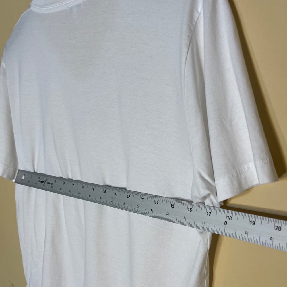 Men's White V-Neck T-Shirt - Picture 7 of 8